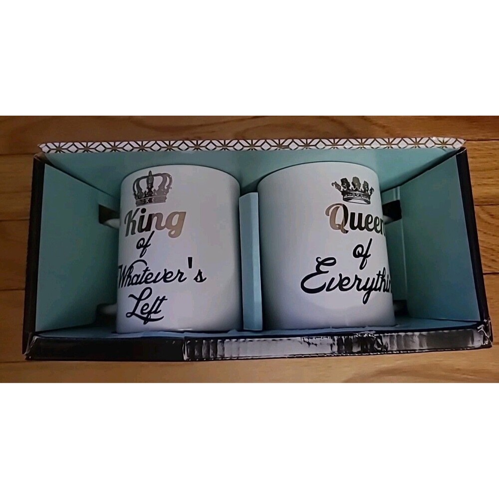Golden Charm*Queen of Everything*King of Whatever's Left His & Hers Coffee Mugs